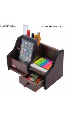 Wooden Desktop Office Acessories Holder